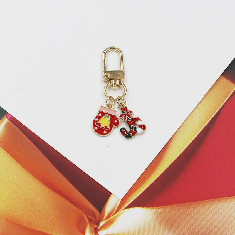 Wholesale Christmas Series Christmas Tree Hat Bells Snowflake Keychain